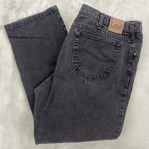 Lee Mens Vintage Relaxed Fit Straight Leg Faded Black Jeans 42x30 2008908